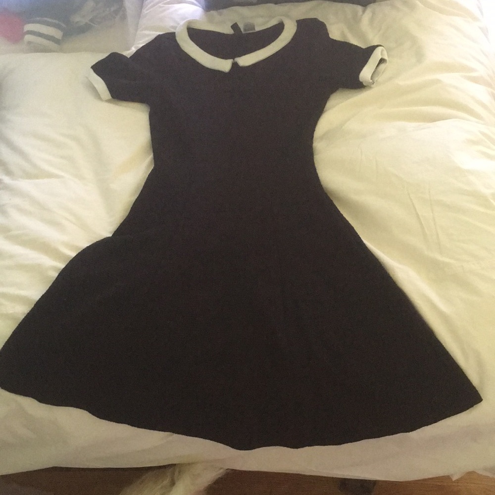 Super cute soft black ribbed and collared dress